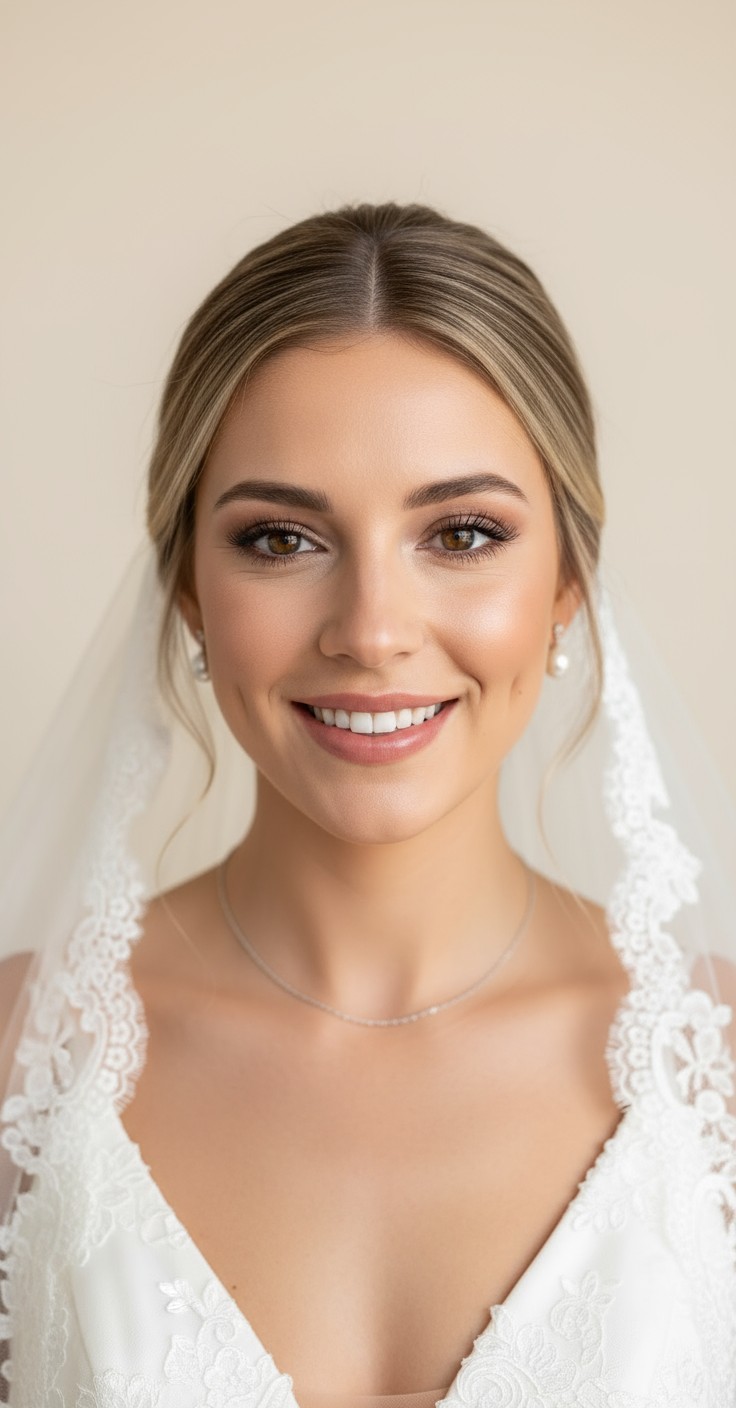 After Updo Bridal Hair With Veil